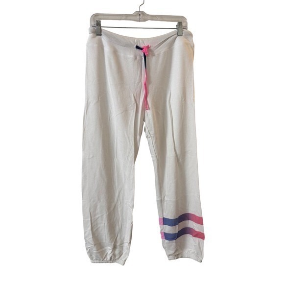 Sundry Ombre Stripe Sweatpants Jogger Sweatpants White Pink size 1/small NEW - Picture 5 of 15